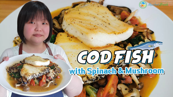 Cod Fish With Spinach & Mushroom
