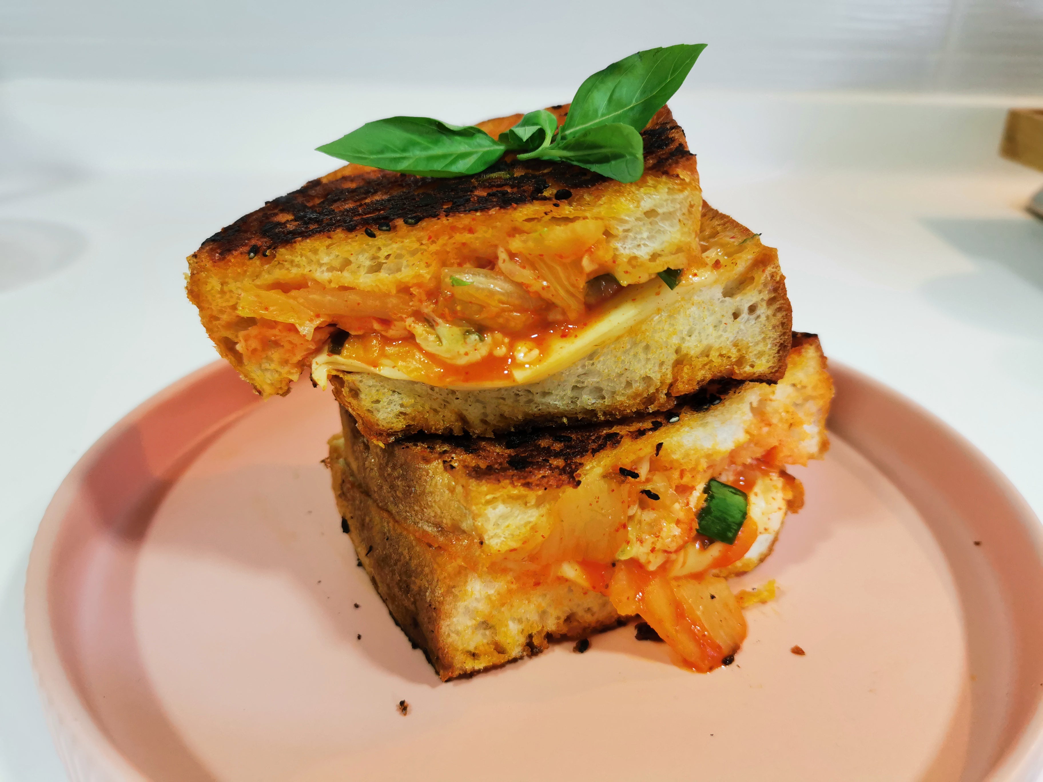 Grilled Cheese & Kimchi Sandwich